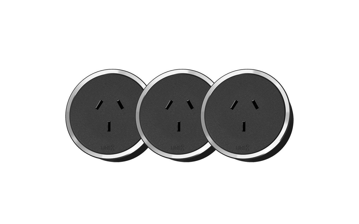 Line8 Pack of 3 Modular Power Sockets - Line8 Australia