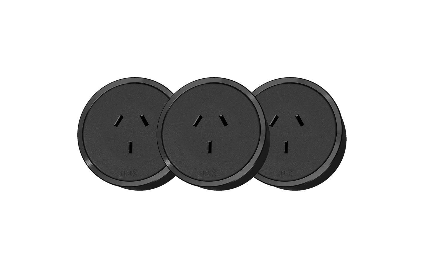 Line8 Pack of 3 Modular Power Sockets - Line8 Australia