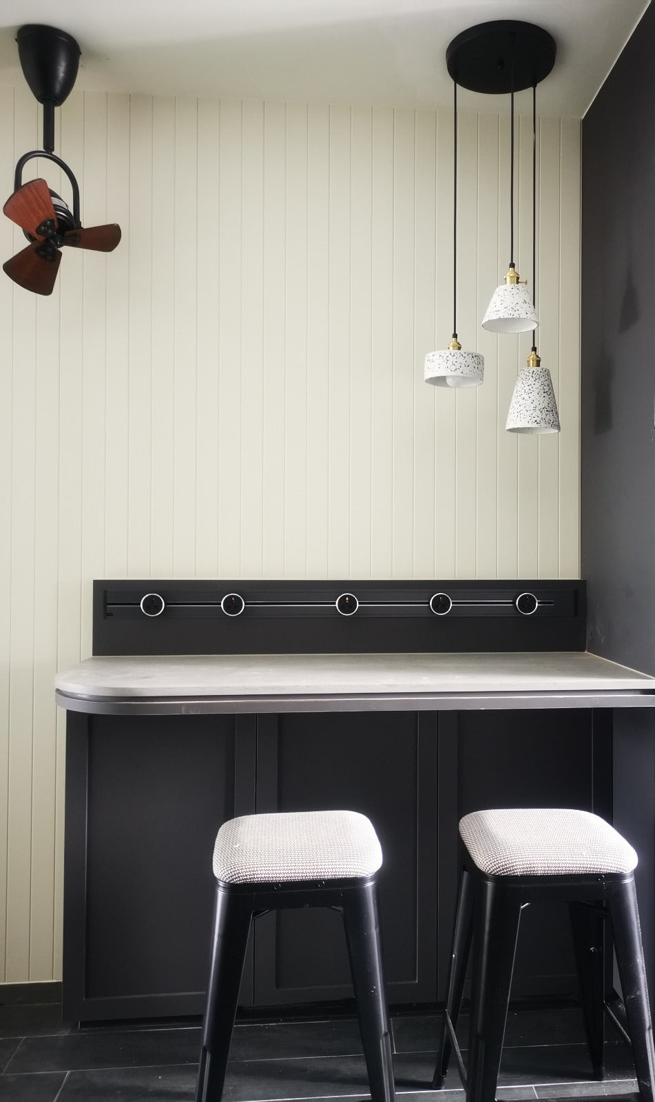 Line8 Australia Recessed power track in breakfast nook joinery portfolio example