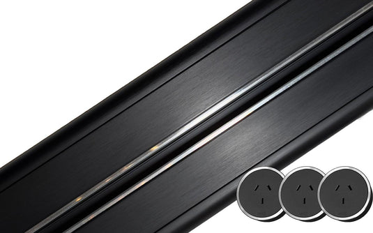 Line8 Black Power Track Bundle with 3 Power Sockets – Line8 Australia